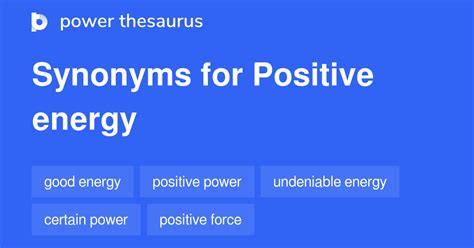 energy synonym|positive energy synonym.